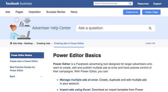Facebook Power Editor Website