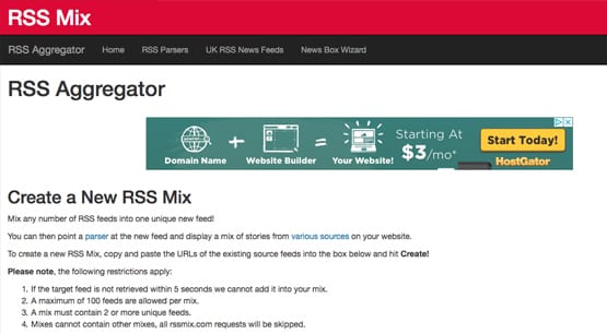 RSSMix Homepage