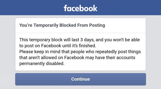 Temporarily Blocked on Facebook
