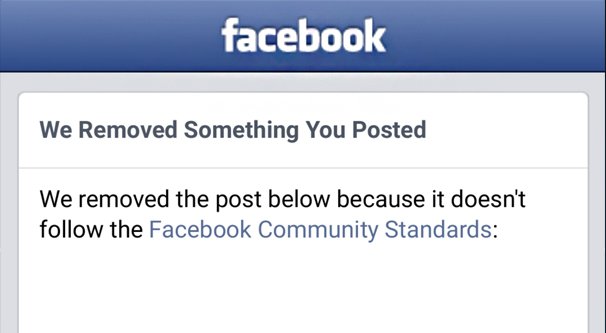 Facebook Post Removed