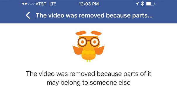 Video Removed Copyright