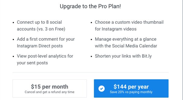 Upgrade to Pro on Buffer