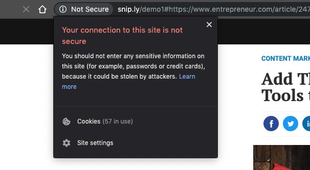 Sniply Link Not SSL Secured