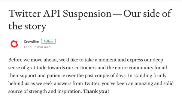 Twitter API Suspension