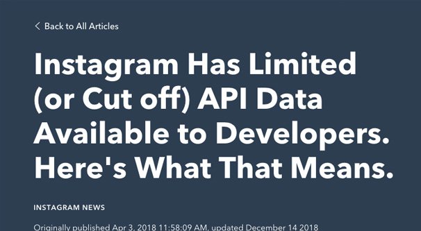 Instagram Limited API Data